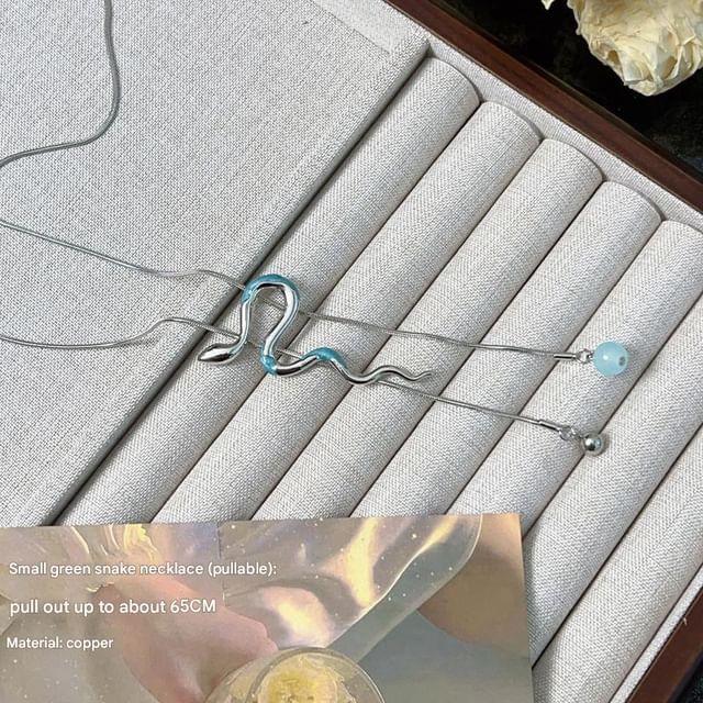 Lariat Pendant Necklace Snake Alloy FashionChic