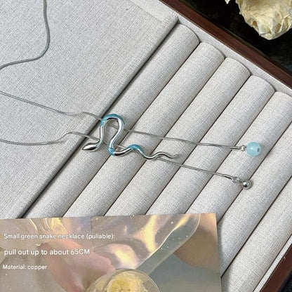 Lariat Pendant Necklace Snake Alloy FashionChic