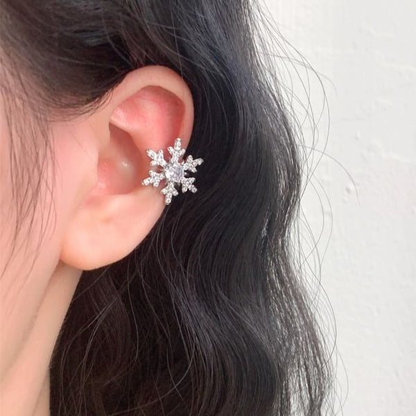 Rhinestone Snowflake Cuff Ear FashionChic