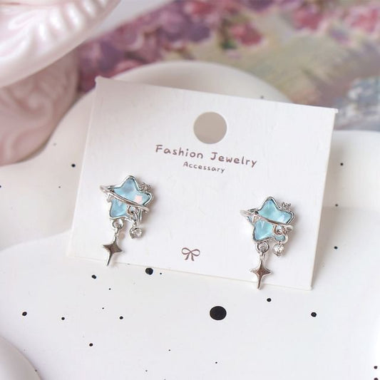 Star Clip / Rhinestone Earring Drop On FashionChic