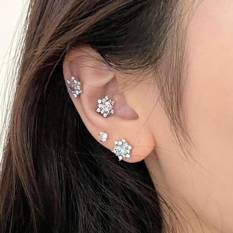 Earring Rhinestone Stud Snowflake FashionChic