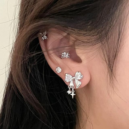 of 4: Set Stud Earring Rhinestone FashionChic