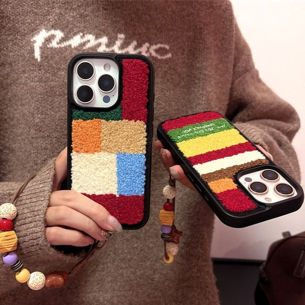Strap / Color Case Block Set Chenille Phone FashionChic