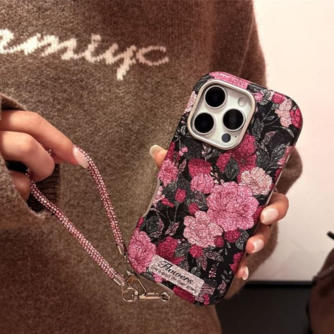 / Case Strap Set Rose Phone FashionChic