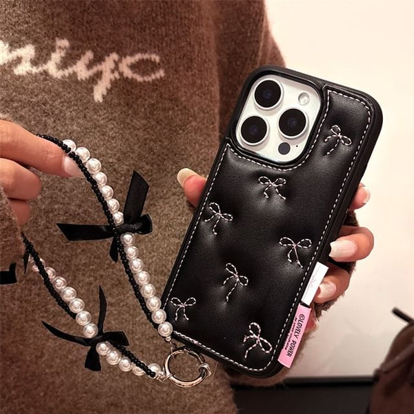 Bow / Set Strap Embroidered Case Phone FashionChic