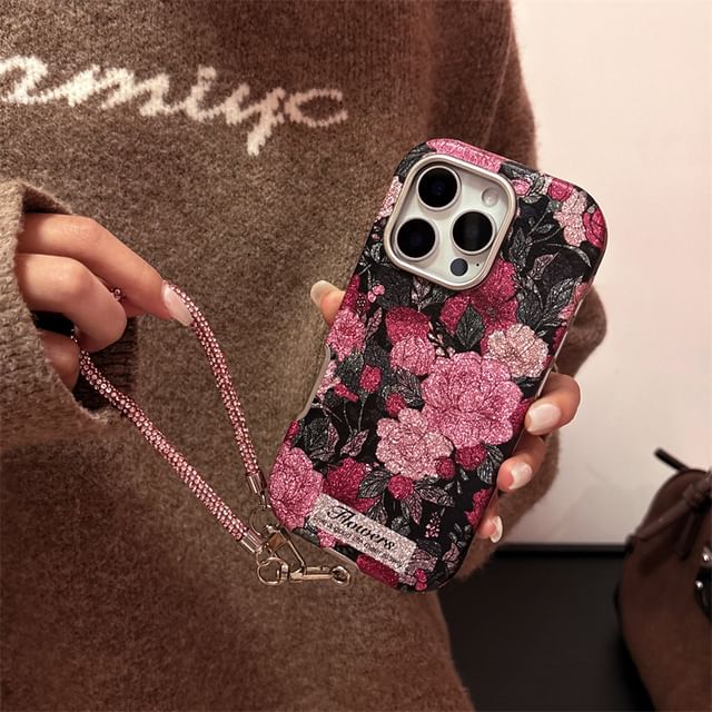 / Case Strap Set Rose Phone FashionChic
