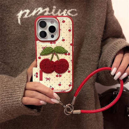 Cherry Strap / Set Embroidered Phone Case FashionChic