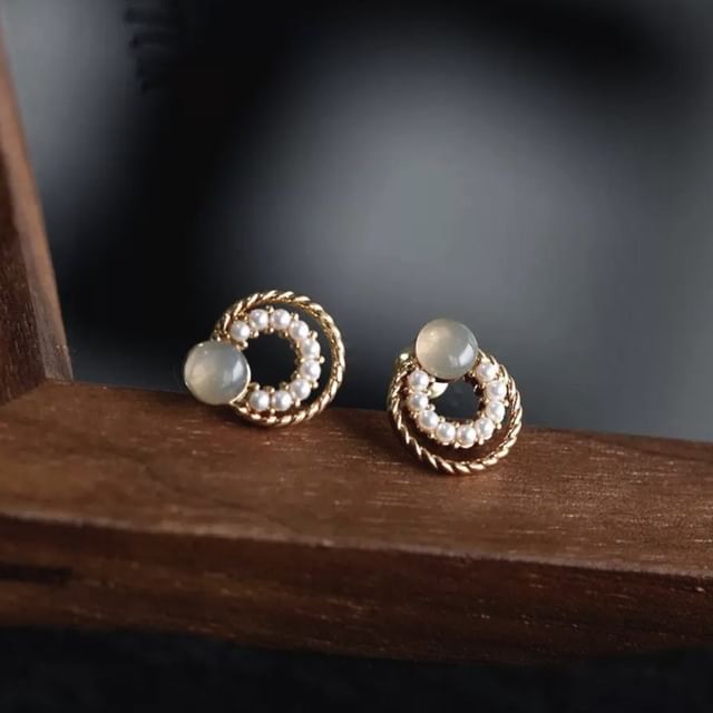 Circle Earring 925 Silver Stud Sterling Double FashionChic