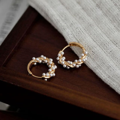 Pearl Earring Hoop Faux FashionChic