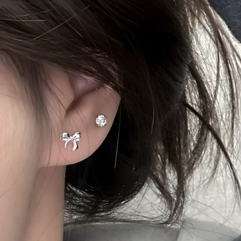 Sterling Bowknot Stud Silver 925 Earring FashionChic