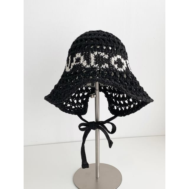 Lettering Bucket Hat Crochet FashionChic
