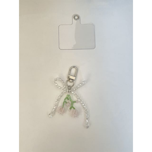 Charm Bow Beaded Phone Flower FashionChic