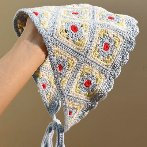 Head Knit Scarf Plaid Floral Triangle FashionChic