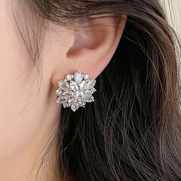 Stud Flower Earring Rhinestone FashionChic