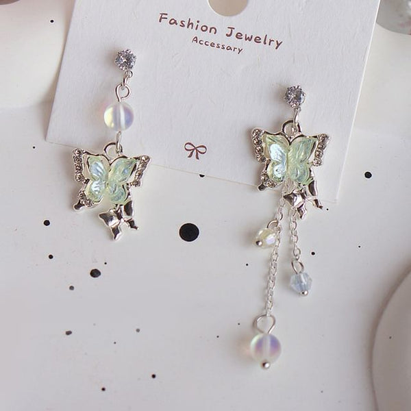 Dangle Butterfly Beaded On Clip / Earring FashionChic