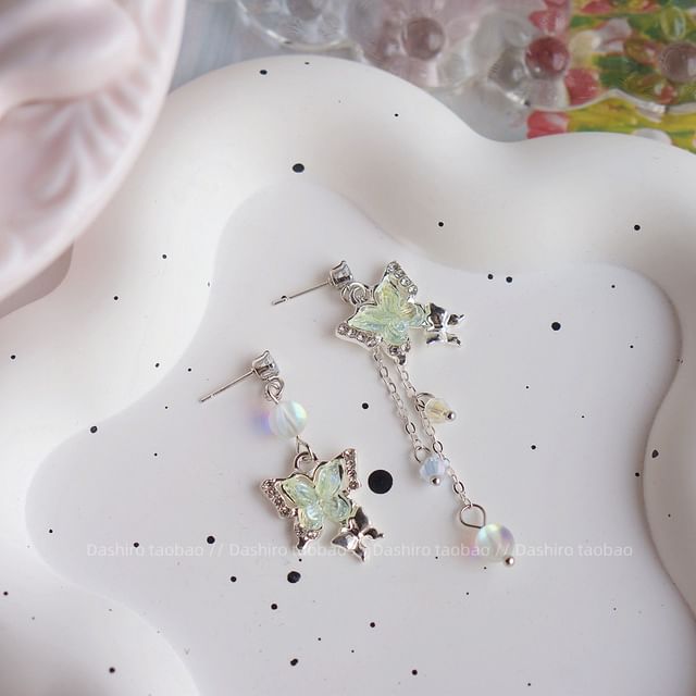 Dangle Butterfly Beaded On Clip / Earring FashionChic