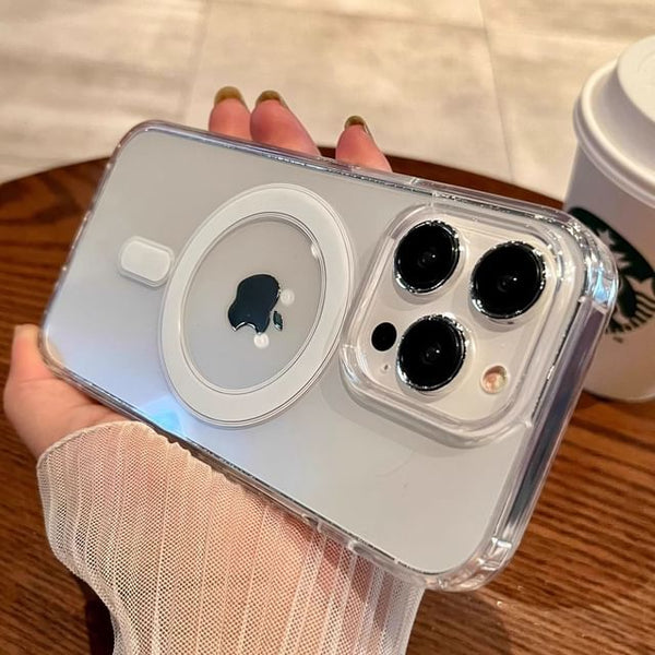 MagSafe) Phone with (Compatible Transparent Case Magnetic FashionChic