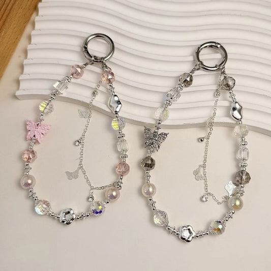 Crystal Strap Pearl Butterfly Phone Faux FashionChic