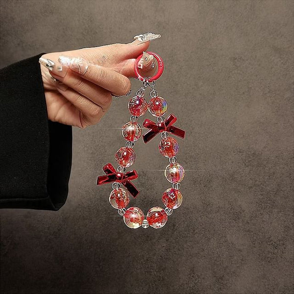 Faux Phone Bow Crystal Strap FashionChic