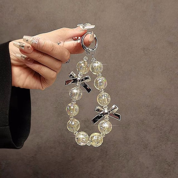 Faux Phone Bow Crystal Strap FashionChic