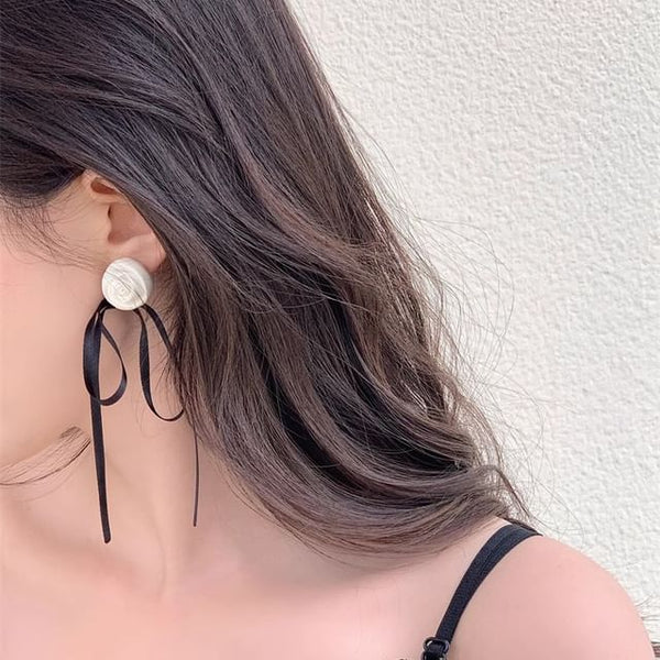 Earring Stud Ribbon Flower FashionChic
