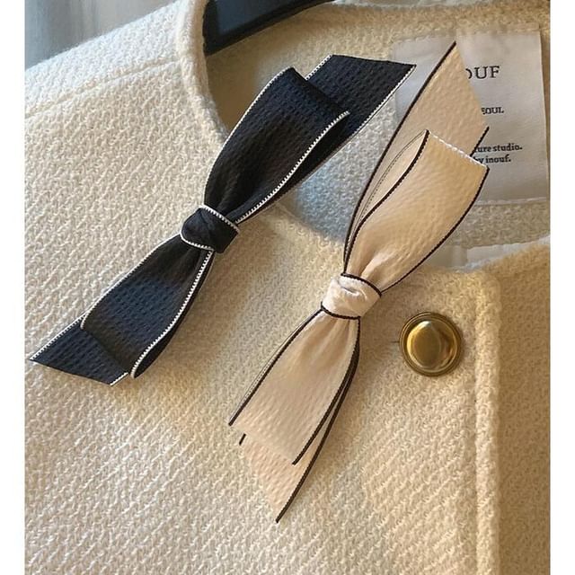 / Trim Set Hair Clip Bow Contrast FashionChic