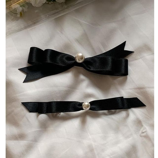 Faux Pearl Hair Bow Clip FashionChic