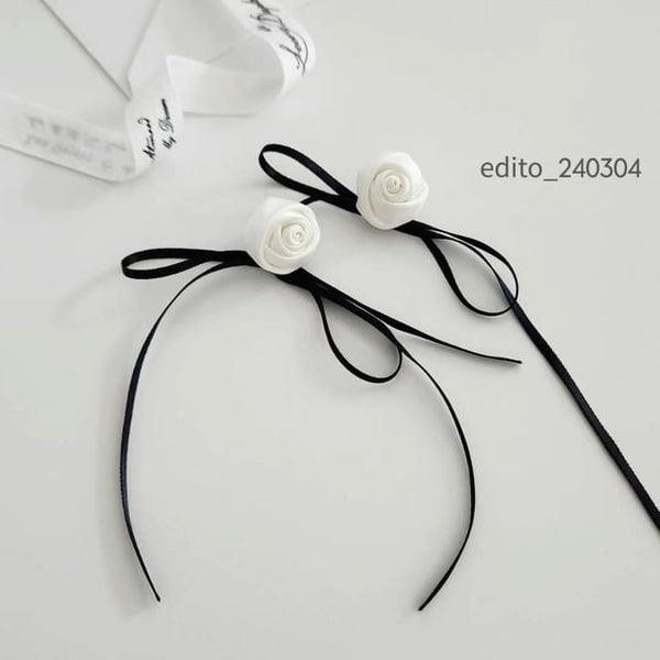 Earring Stud Ribbon Flower FashionChic