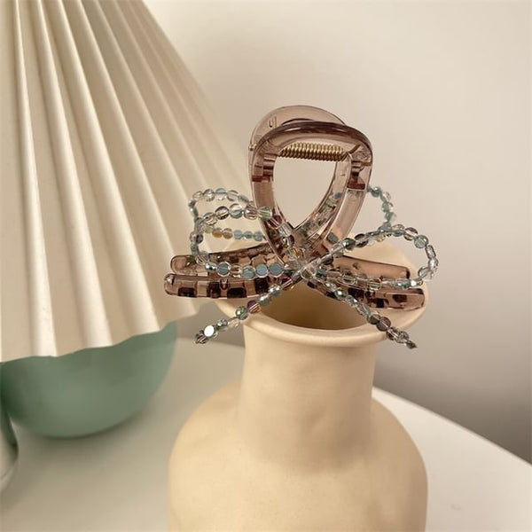 Claw Bow Beaded Hair Acrylic FashionChic