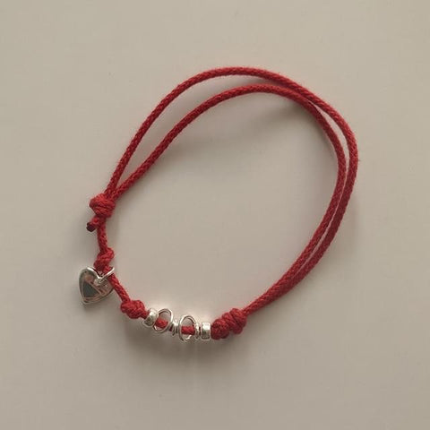 Silver / Sterling String 925 Bracelet Bow FashionChic