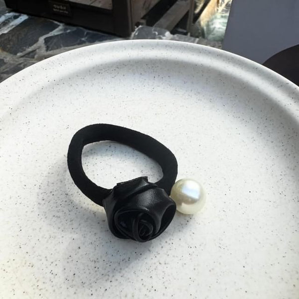 Faux Pearl Tie Hair Flower FashionChic