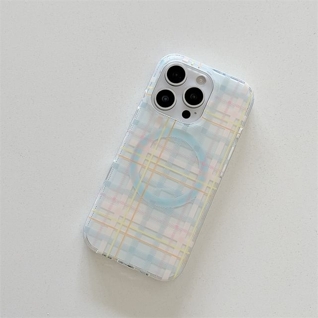Magnetic (Compatible with Case Phone MagSafe) Plaid FashionChic