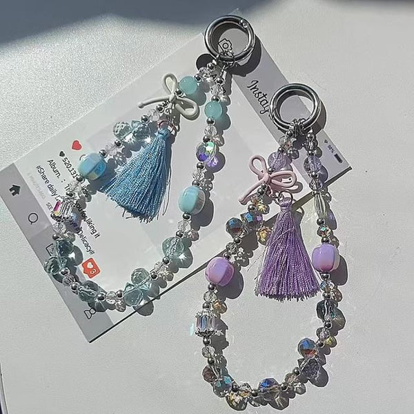 Pad Phone Crystal with Strap Lanyard Faux Bow FashionChic