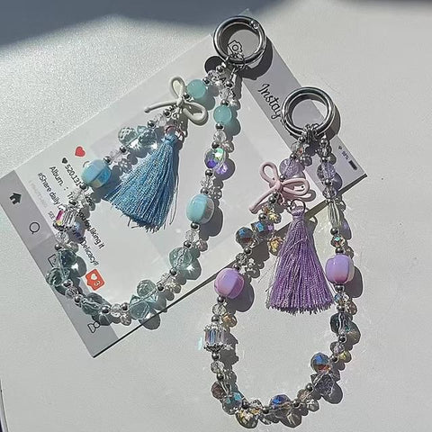 Pad Phone Crystal with Strap Lanyard Faux Bow FashionChic