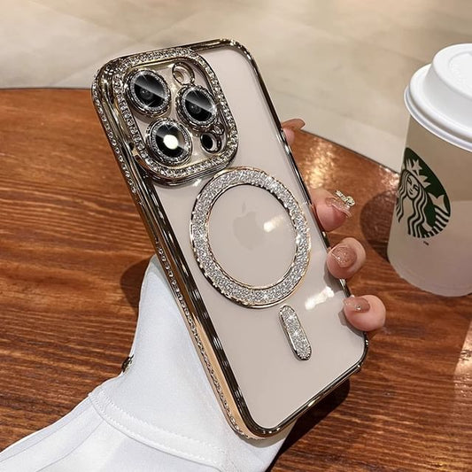Case Embellished Phone with MagSafe) Magnetic (Compatible FashionChic