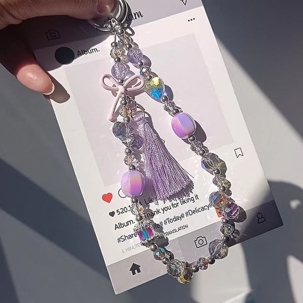 Pad Phone Crystal with Strap Lanyard Faux Bow FashionChic