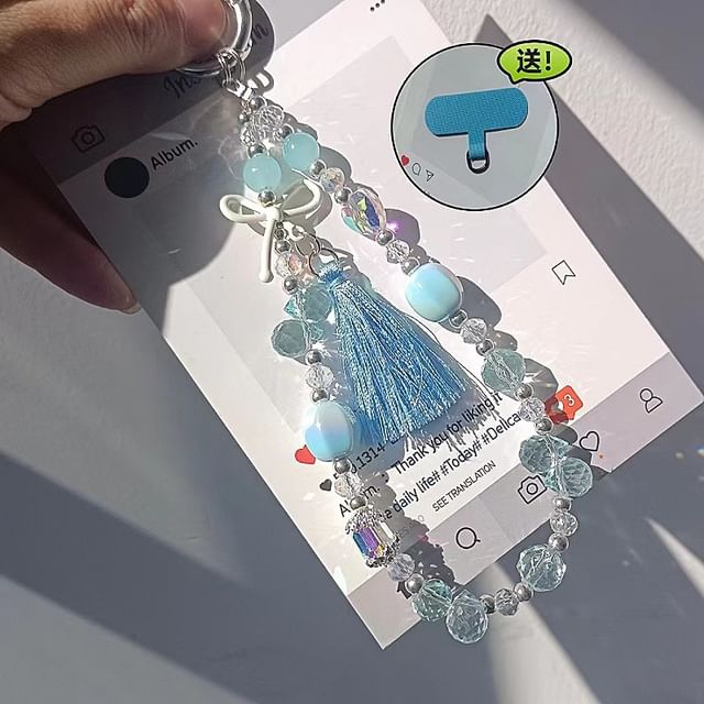 Pad Phone Crystal with Strap Lanyard Faux Bow FashionChic