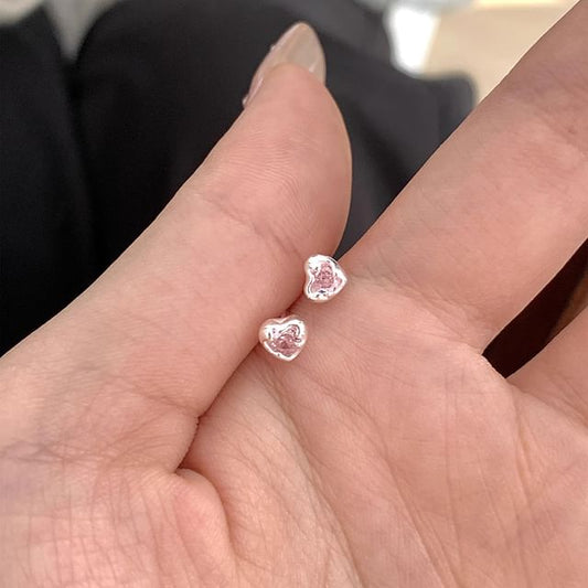 Heart Alloy Earring Stud Rhinestone FashionChic