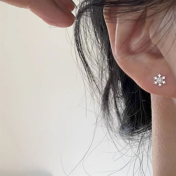 Earring Barbell Alloy Snowflake FashionChic