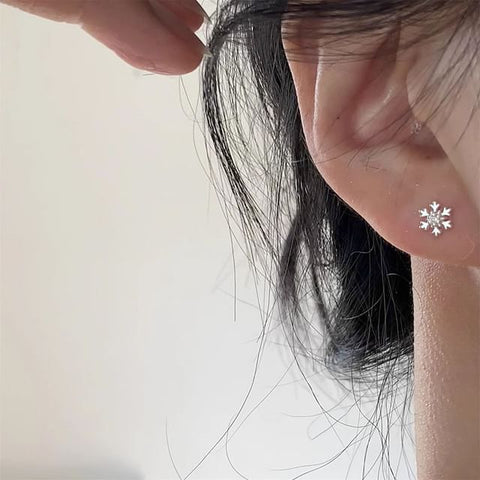 Earring Barbell Alloy Snowflake FashionChic