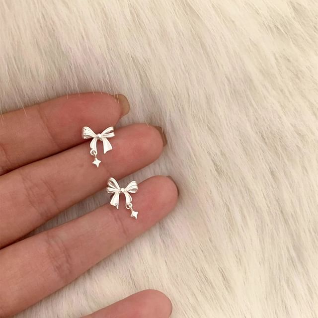 Alloy Drop Bow Earring FashionChic
