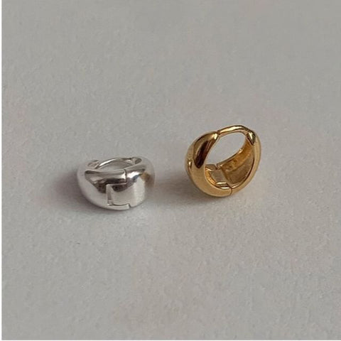 925 Sterling Glossy Hoop Earring Silver FashionChic