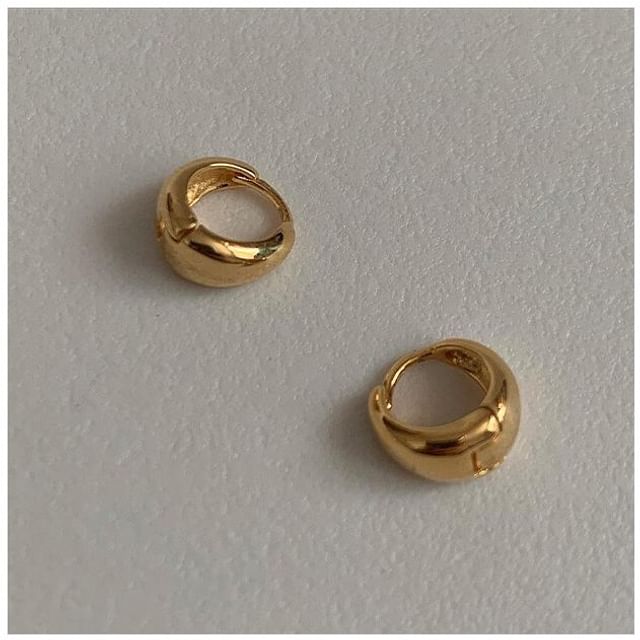 925 Sterling Glossy Hoop Earring Silver FashionChic