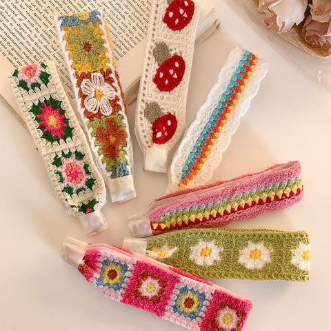 Wide Patterned Headband Crochet FashionChic