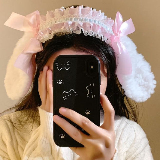 Headband Ruffle Bunny Bow Ear FashionChic