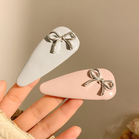 Faux Leather Bow Clip Hair FashionChic