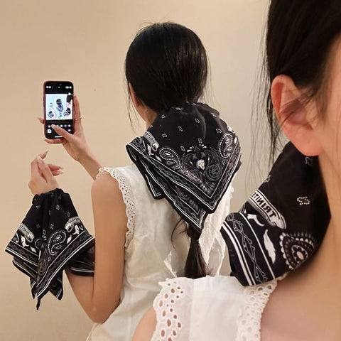 Square Print Paisley Scrunchie FashionChic