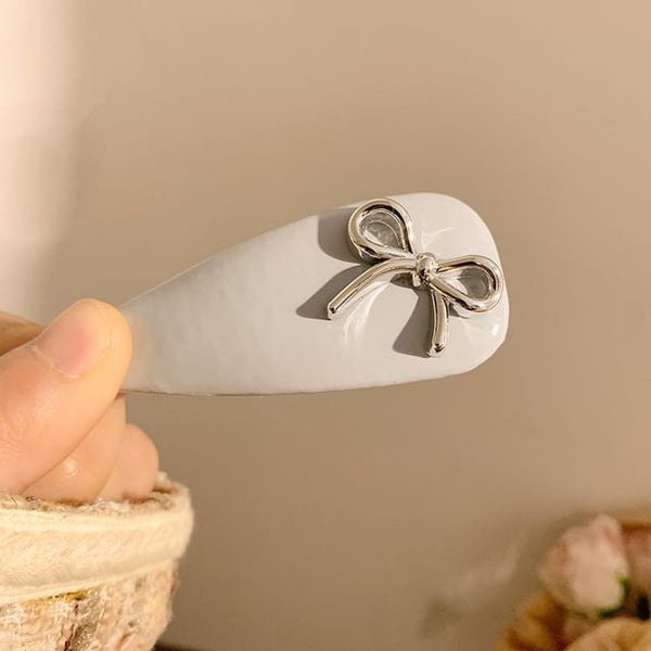 Faux Leather Bow Clip Hair FashionChic