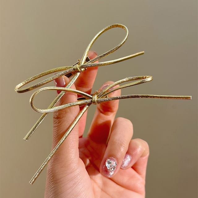 Hair Metallic Clip Bow Set FashionChic