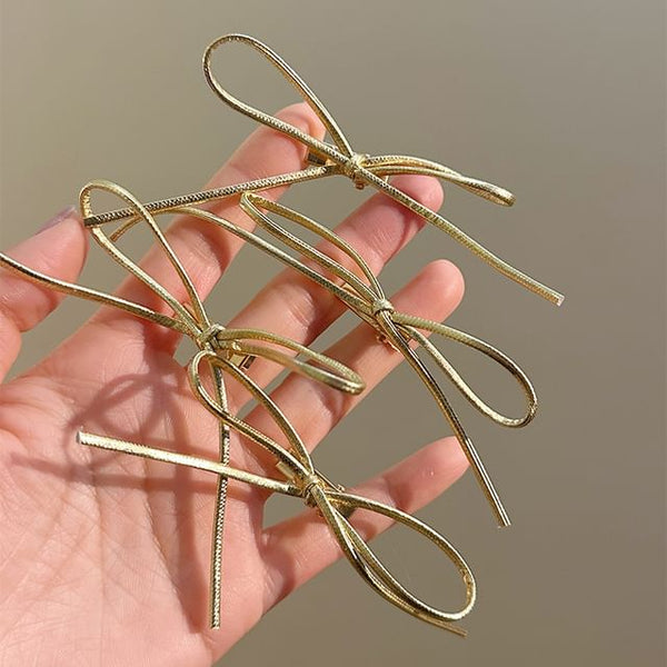 Hair Metallic Clip Bow Set FashionChic